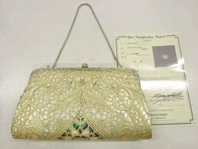 JAPANESE KIMONO / BAG / PEARL / FLOWER